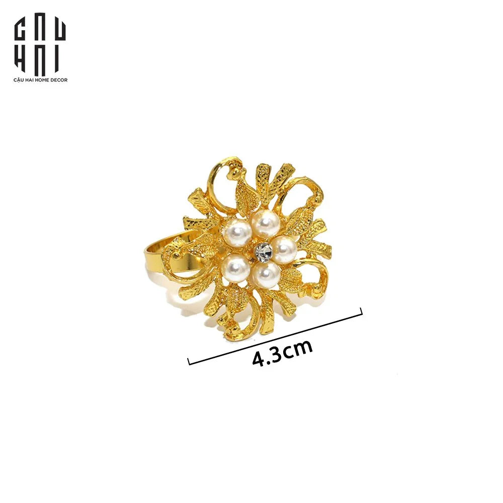 Vòng Khăn Ăn - Napkin Ring Golden Pearl-CẬU HAI HOME DECOR