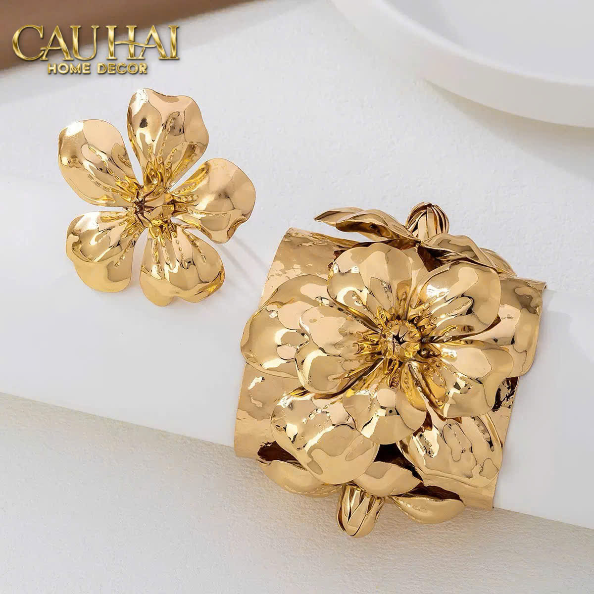 Vòng Khăn Ăn - Napkin Ring Grande Fleur D'Or-VÒNG KHĂN ĂN-Đối tác tại Trung Quốc theo từng đơn đặt hàng-CẬU HAI HOME DECOR