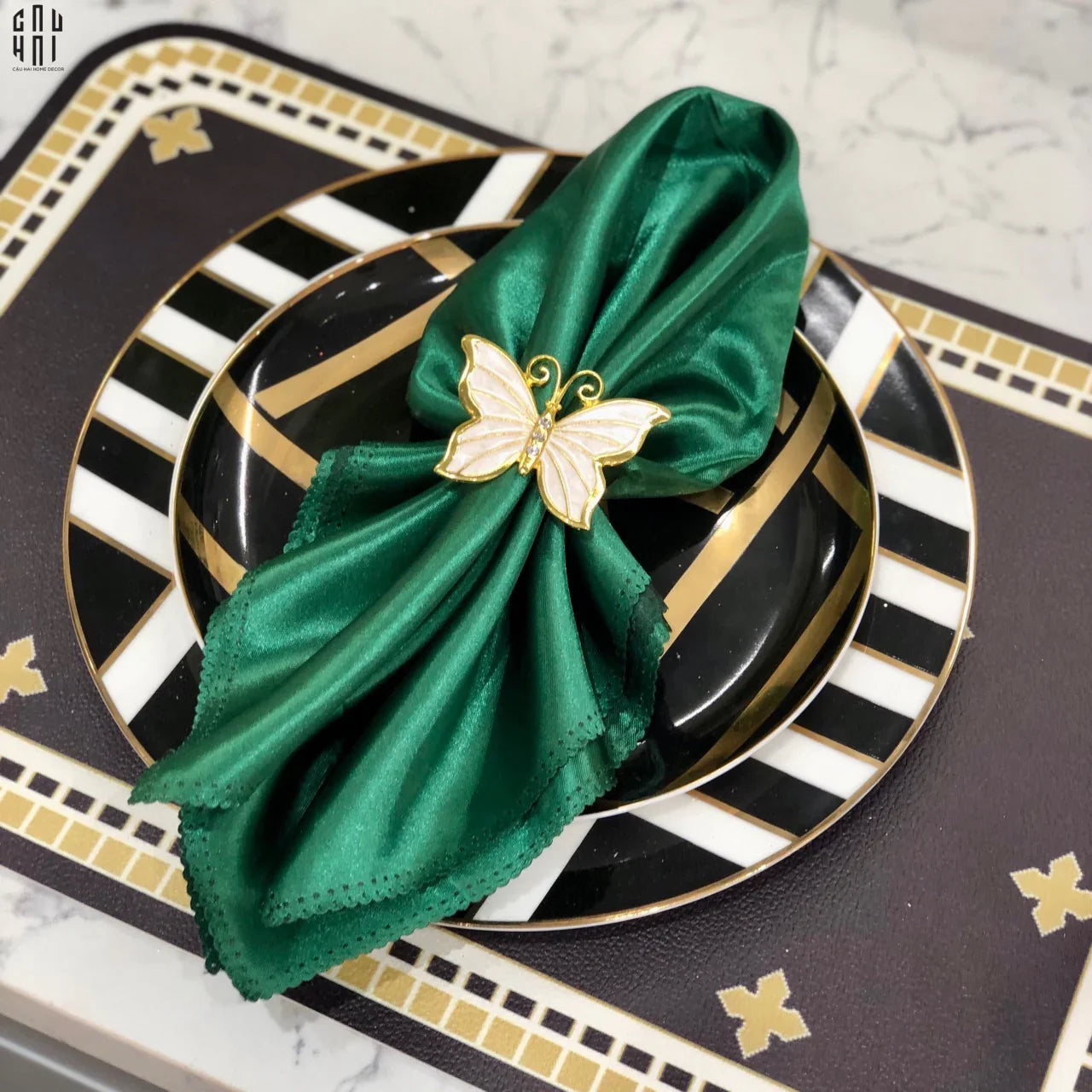 VÒNG KHĂN ĂN - NAPKIN RING NEW GOLDEN BUTTERFLY - CẬU HAI HOME DECOR