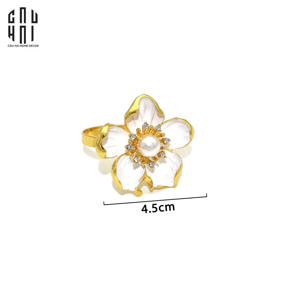 VÒNG KHĂN ĂN - NAPKIN RING PEONY PREMIUM - CẬU HAI HOME DECOR