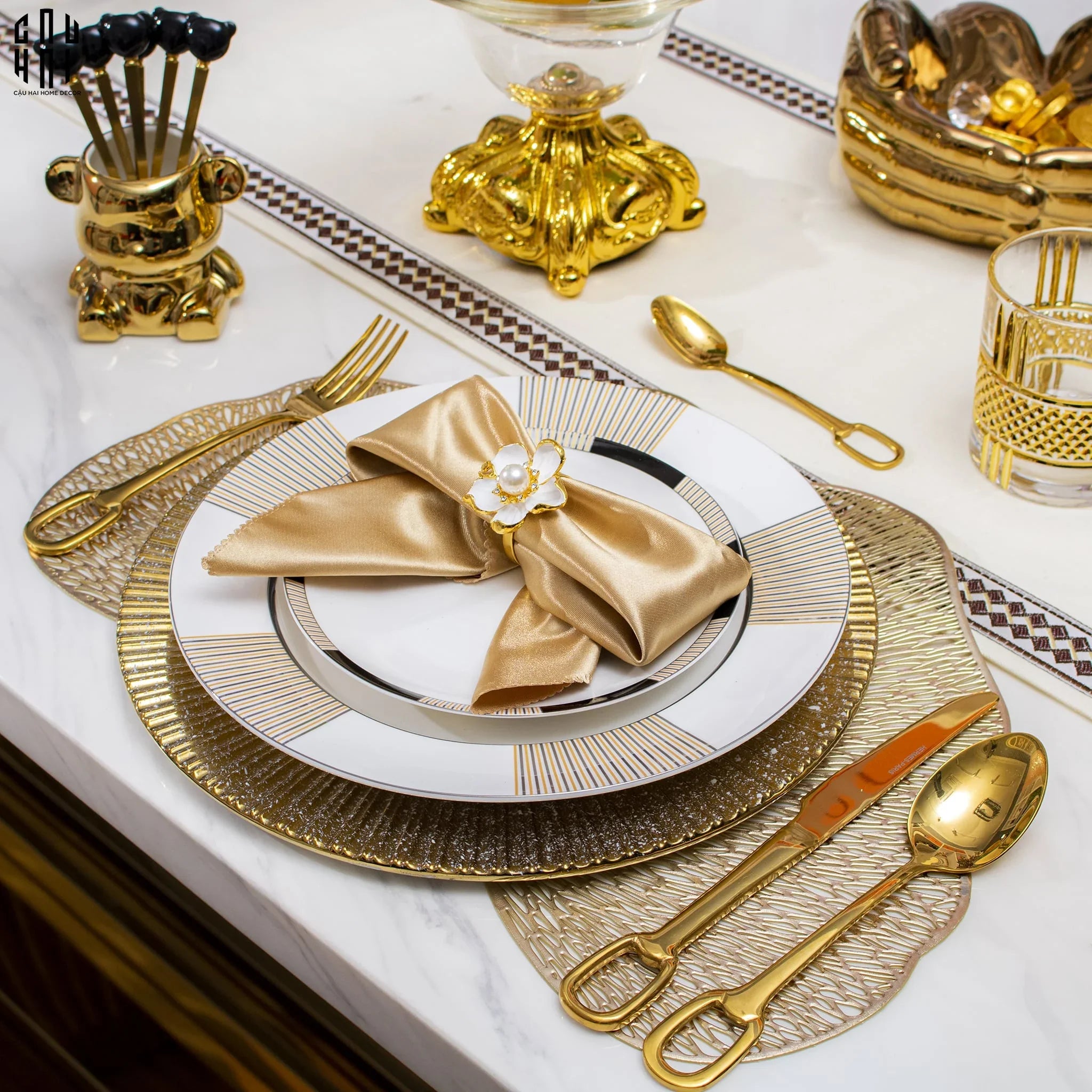 VÒNG KHĂN ĂN - NAPKIN RING PEONY PREMIUM - CẬU HAI HOME DECOR