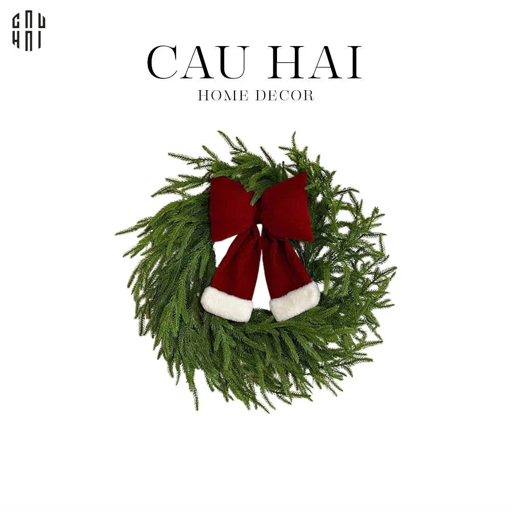 Vòng Treo Giáng Sinh Green Pine Branch 50Cm-CẬU HAI HOME DECOR