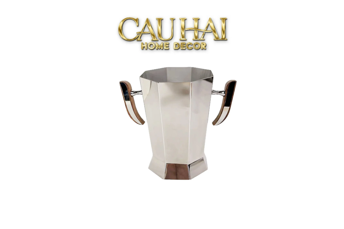 Xô Đá Metal Facet Sterling Walnut-XÔ ĐÁ-CẬU HAI HOME DECOR-CẬU HAI HOME DECOR