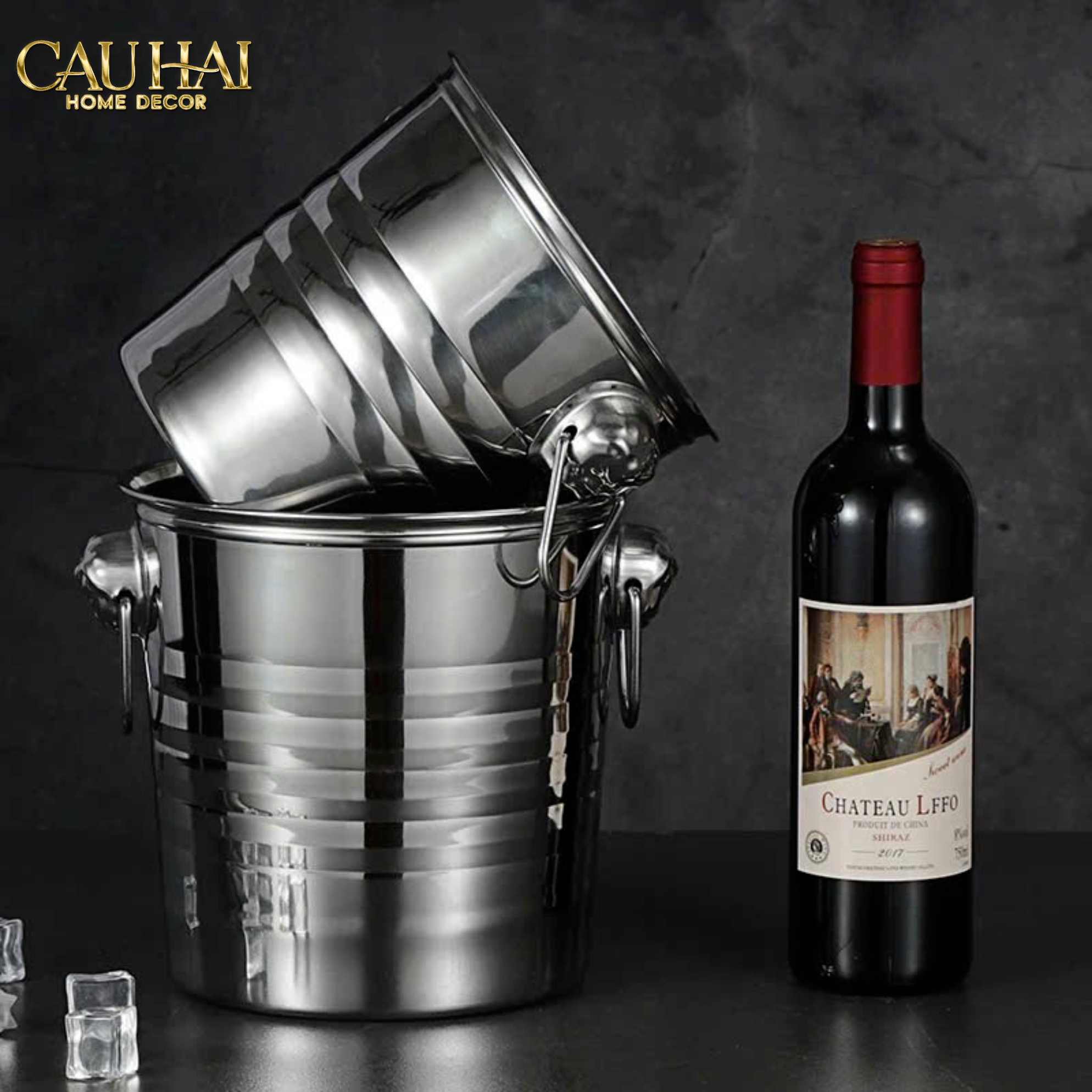 XÔ ĐÁ ROYAL BEAST SILVER ICE BUCKET - CẬU HAI HOME DECOR