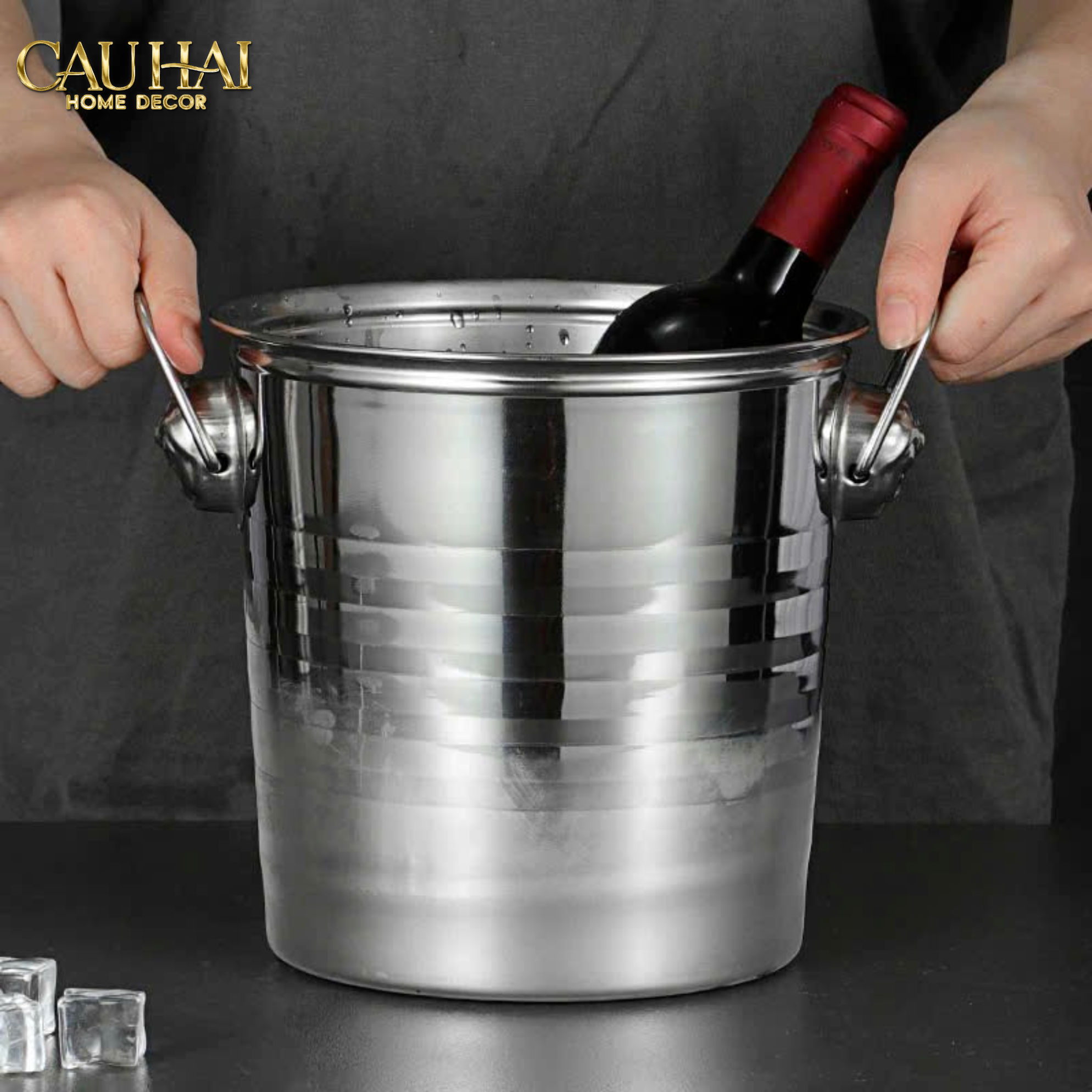 XÔ ĐÁ ROYAL BEAST SILVER ICE BUCKET - CẬU HAI HOME DECOR