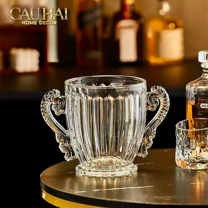 Xô Đá Thuỷ Tinh Trophy Goblet Clear-XÔ ĐÁ-CẬU HAI HOME DECOR-CẬU HAI HOME DECOR