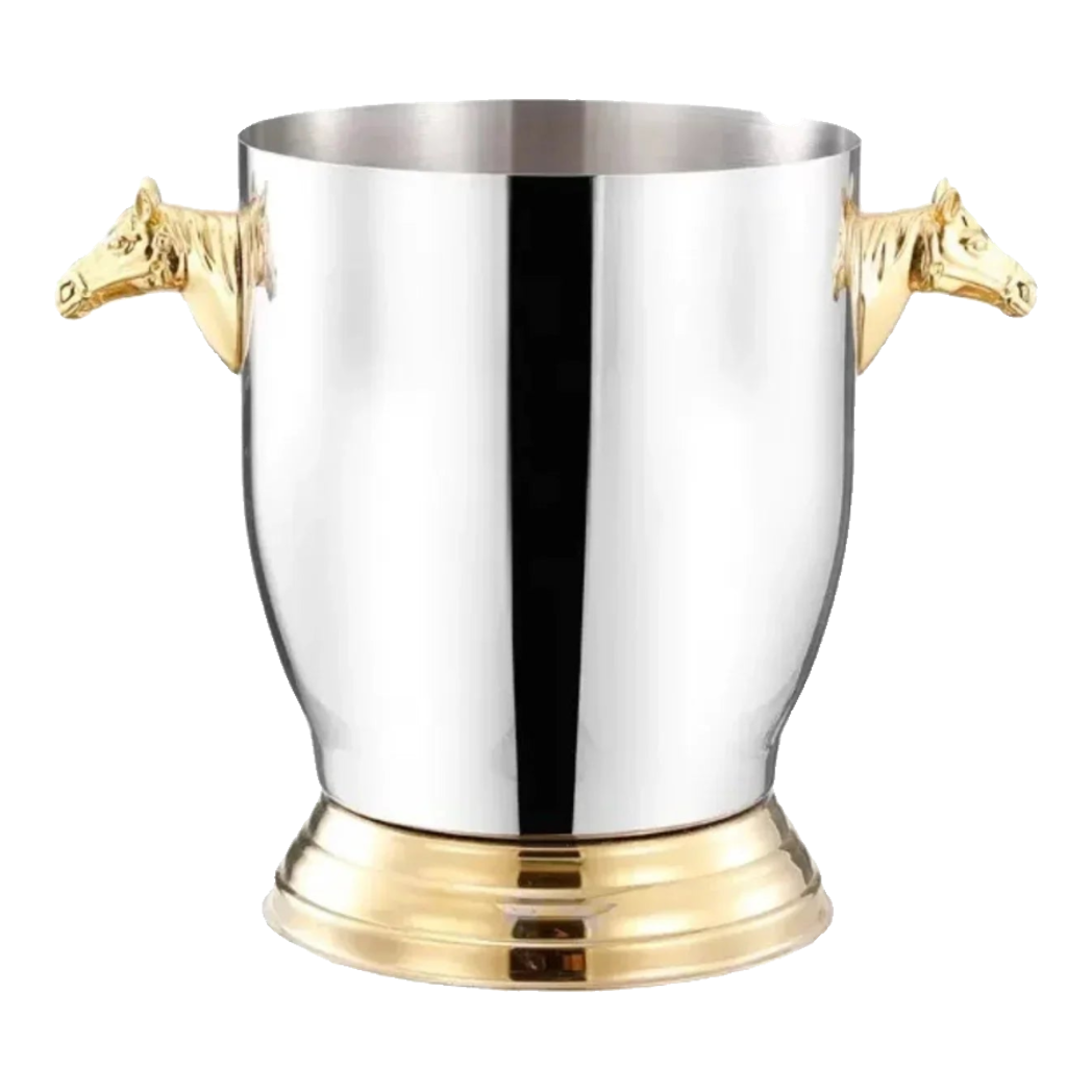 Maison Couture - Xô Đá Ướp Vang Stainless Steel Cheval Équestre Ice Bucket - Metalic Gold 6L 18x24-XÔ ĐÁ-CẬU HAI HOME DECOR-CẬU HAI HOME DECOR