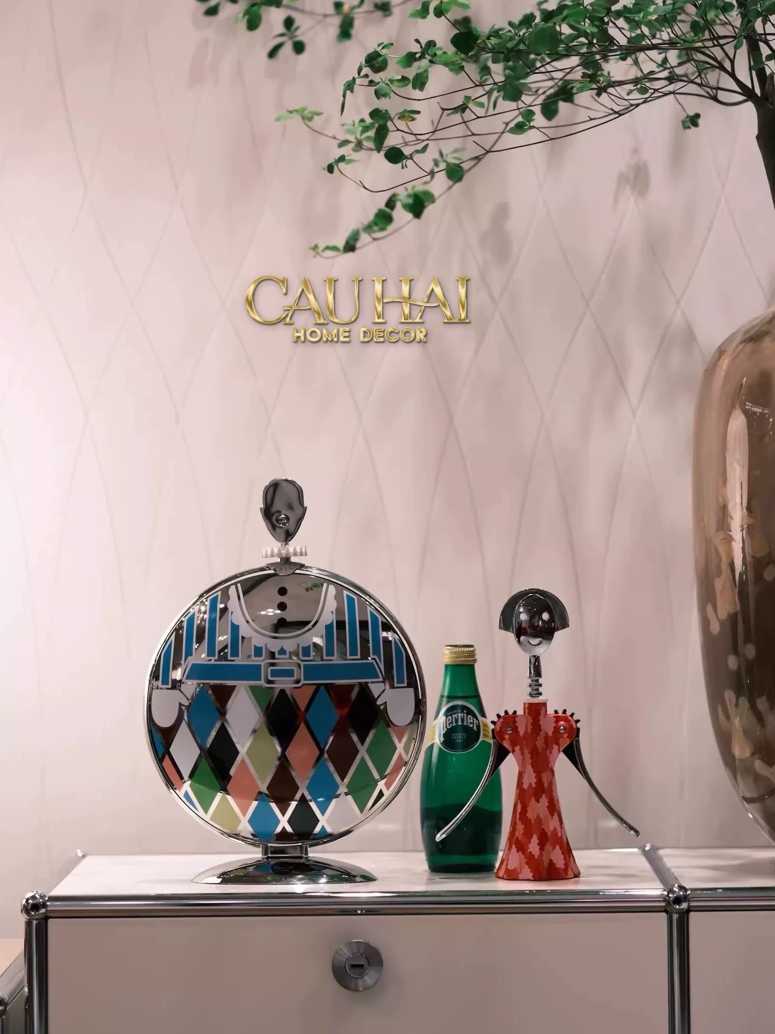 HOME COUTURE - KHAY FRUIT & DESSERT ATELIER HARLEQUIN LMT – CRYSTAL STEEL TRAY - CẬU HAI HOME DECOR