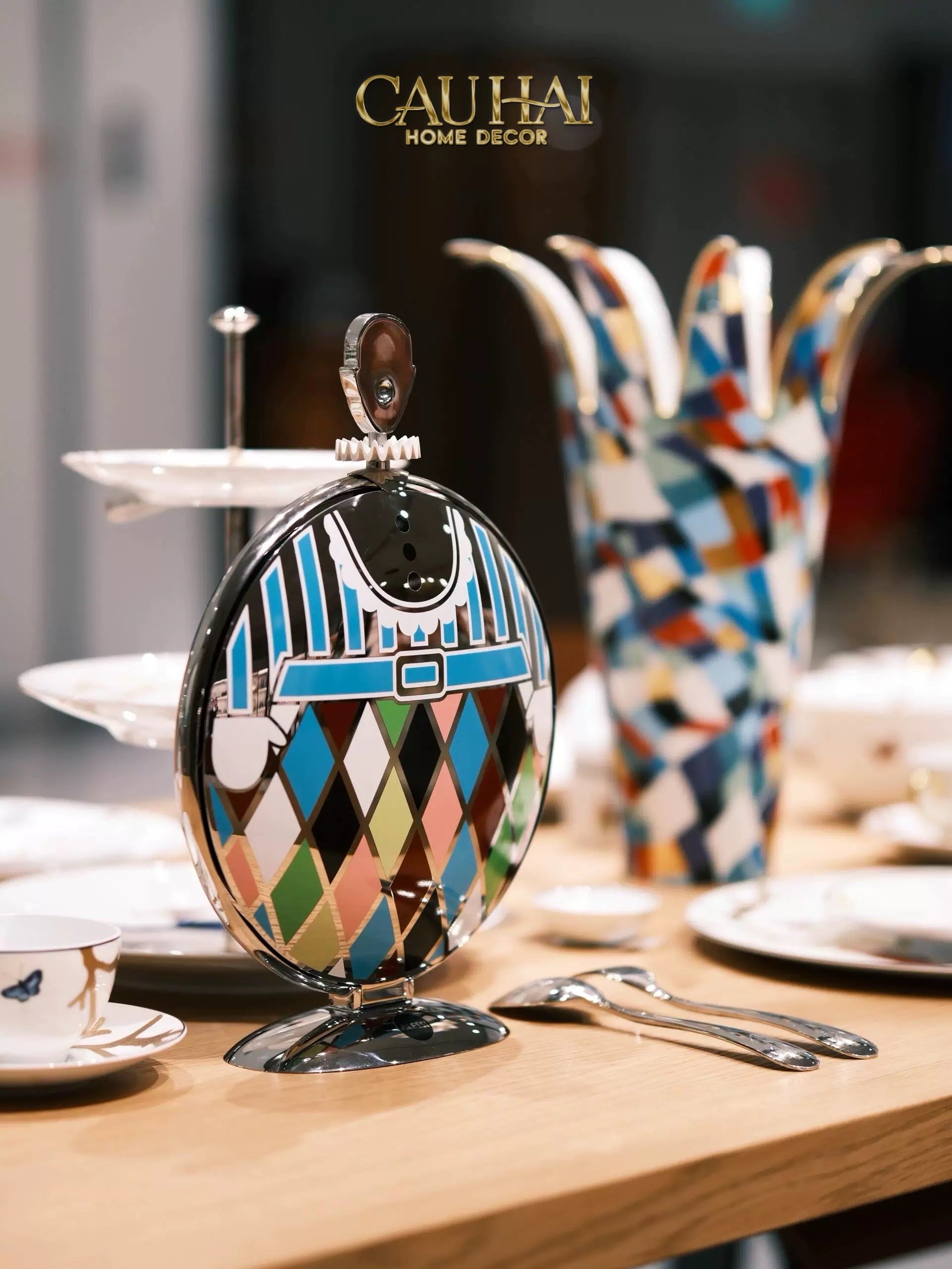 HOME COUTURE - KHAY FRUIT & DESSERT ATELIER HARLEQUIN LMT – CRYSTAL STEEL TRAY - CẬU HAI HOME DECOR