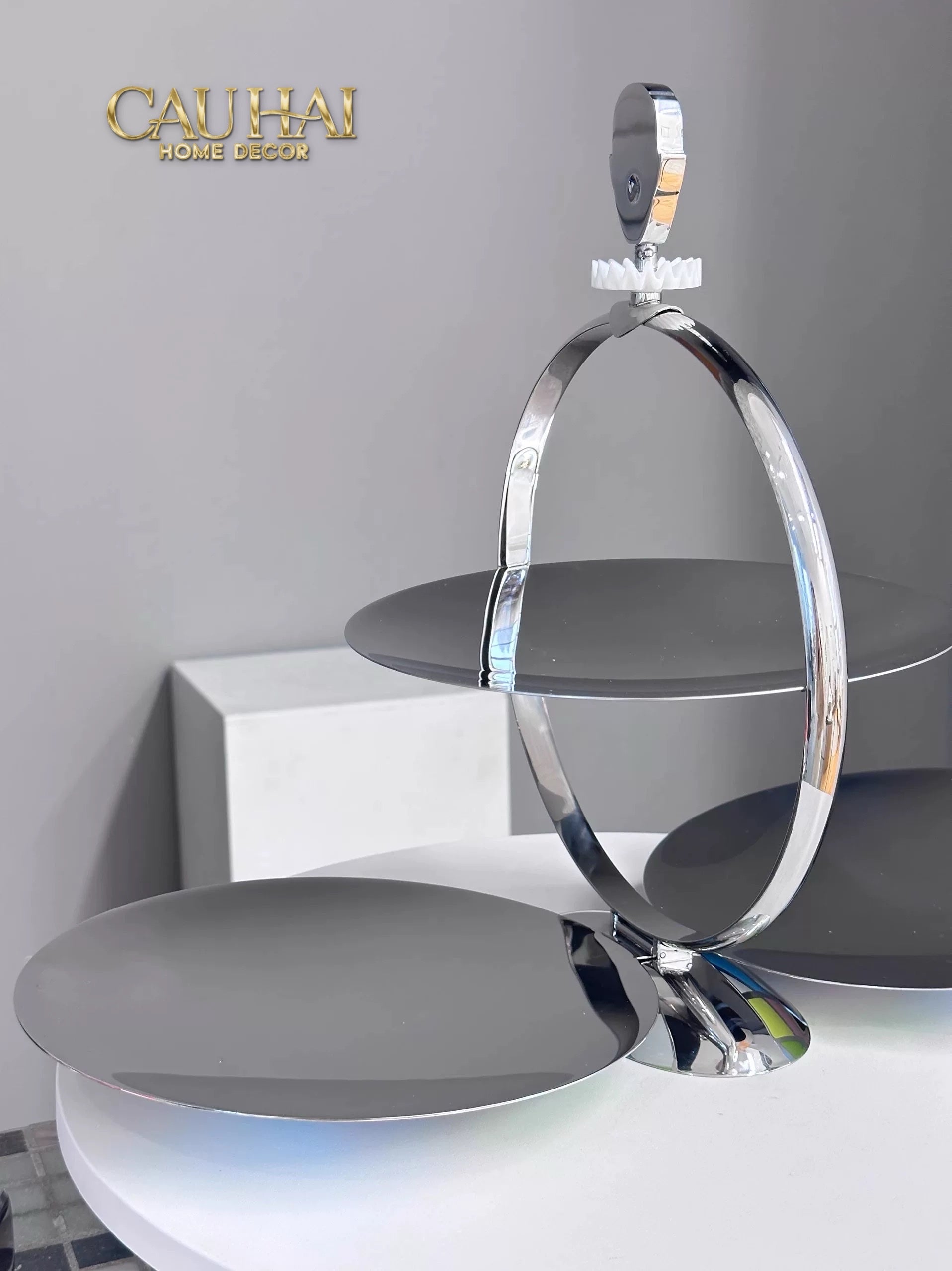 HOME COUTURE - KHAY FRUIT & DESSERT ATELIER HARLEQUIN LMT – CRYSTAL STEEL TRAY - CẬU HAI HOME DECOR