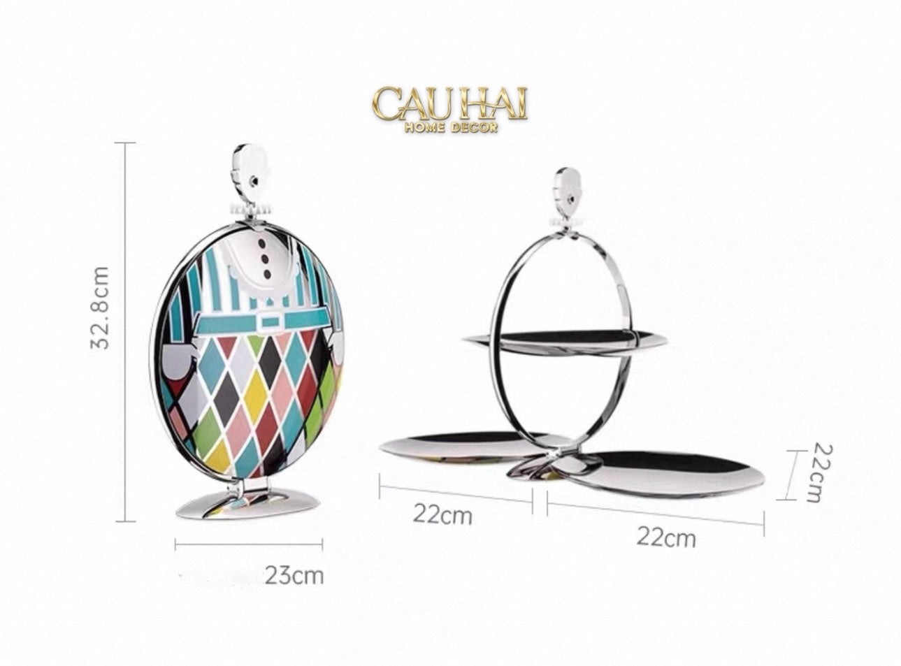 HOME COUTURE - KHAY FRUIT & DESSERT ATELIER HARLEQUIN LMT – CRYSTAL STEEL TRAY - CẬU HAI HOME DECOR