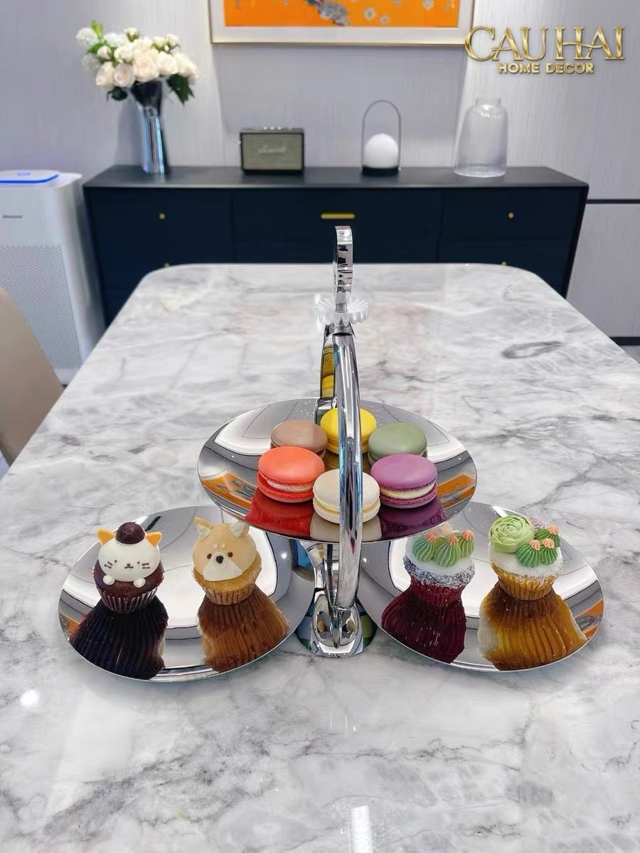 HOME COUTURE - KHAY FRUIT & DESSERT ATELIER HARLEQUIN LMT – CRYSTAL STEEL TRAY - CẬU HAI HOME DECOR