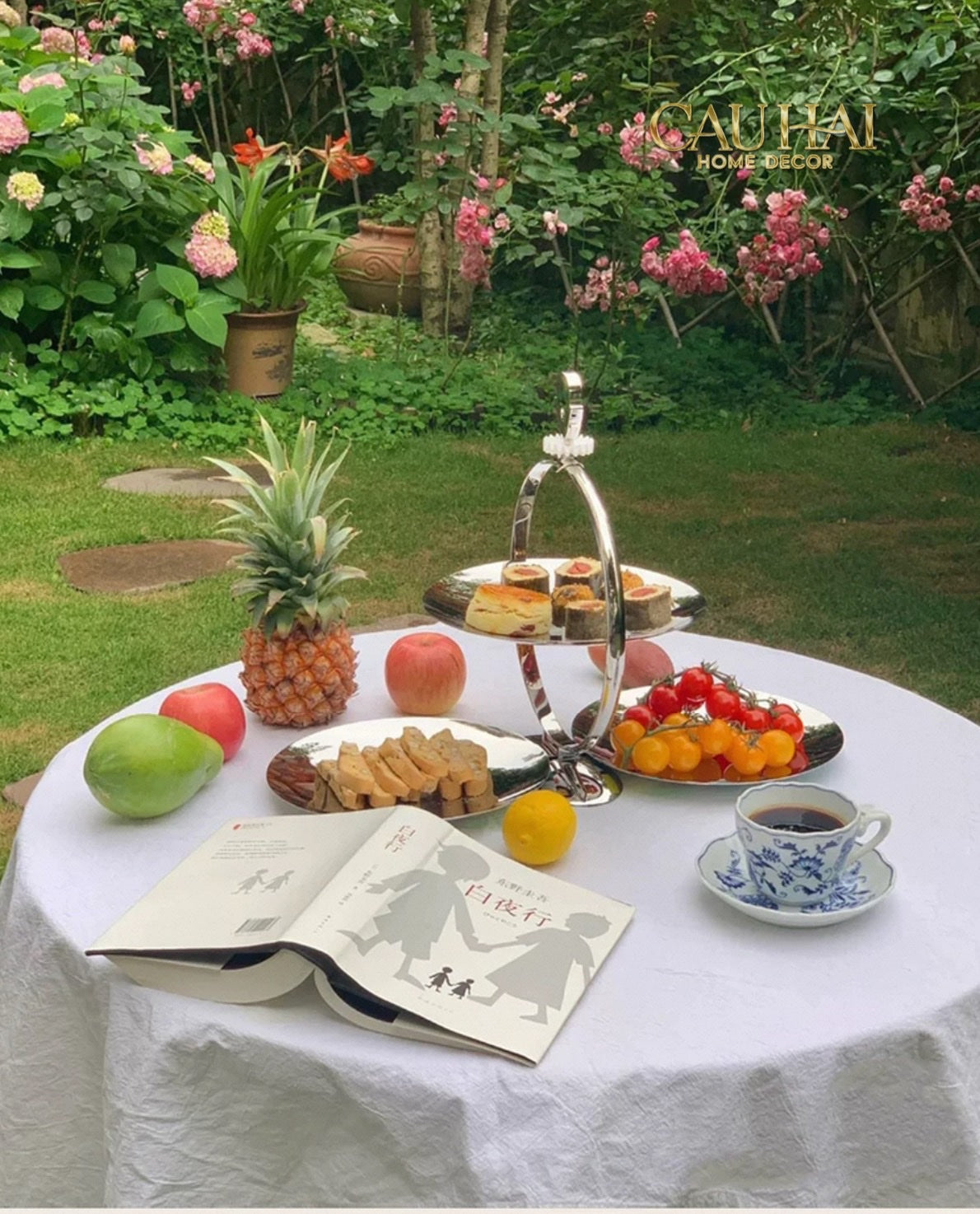 HOME COUTURE - KHAY FRUIT & DESSERT ATELIER HARLEQUIN LMT – CRYSTAL STEEL TRAY - CẬU HAI HOME DECOR