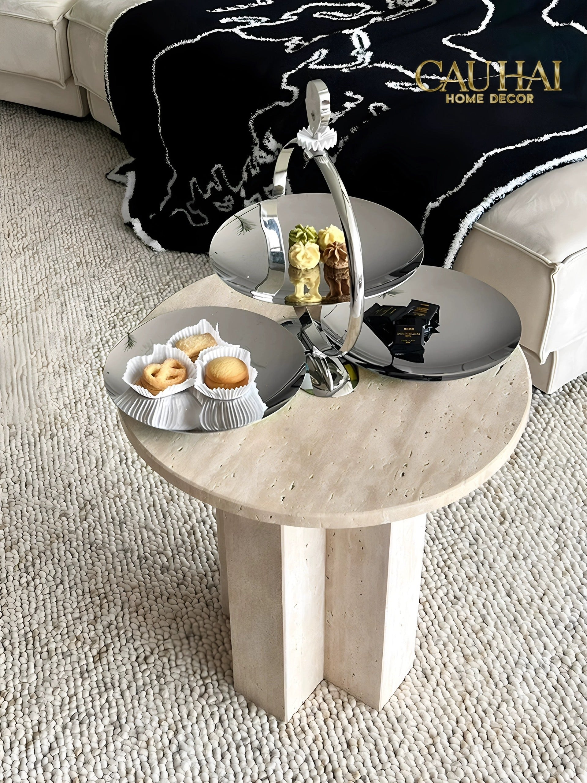 HOME COUTURE - KHAY FRUIT & DESSERT ATELIER HARLEQUIN LMT – CRYSTAL STEEL TRAY - CẬU HAI HOME DECOR