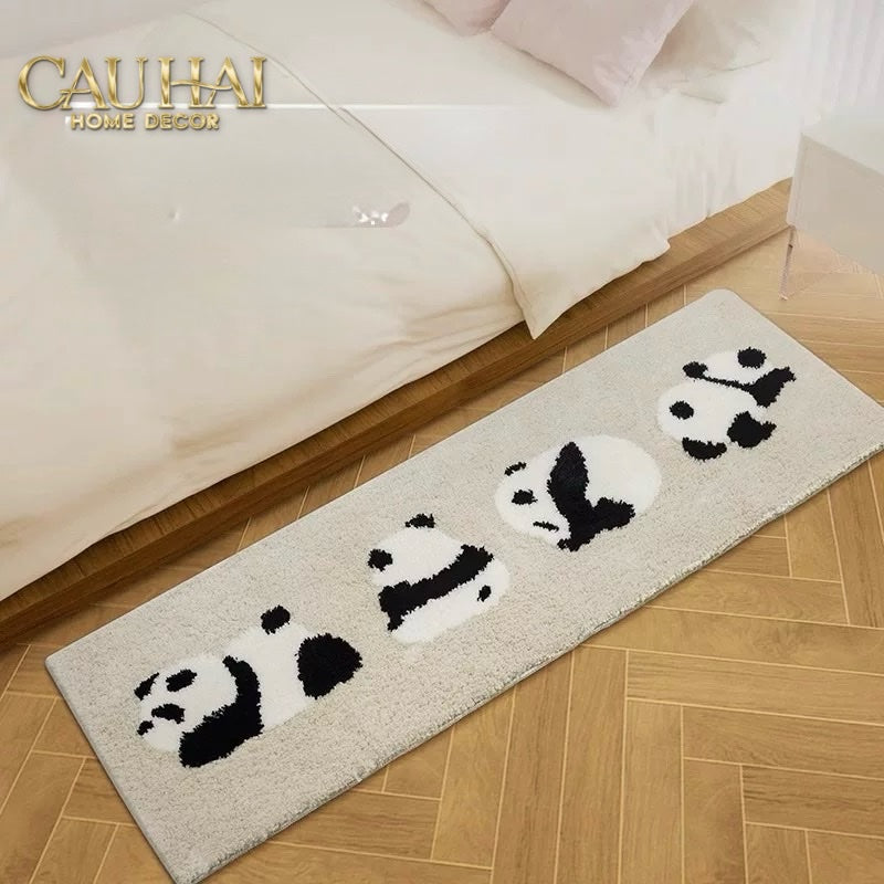 THẢM BED DỆT KIM 80X160 - PANDA PARADE - CẬU HAI HOME DECOR