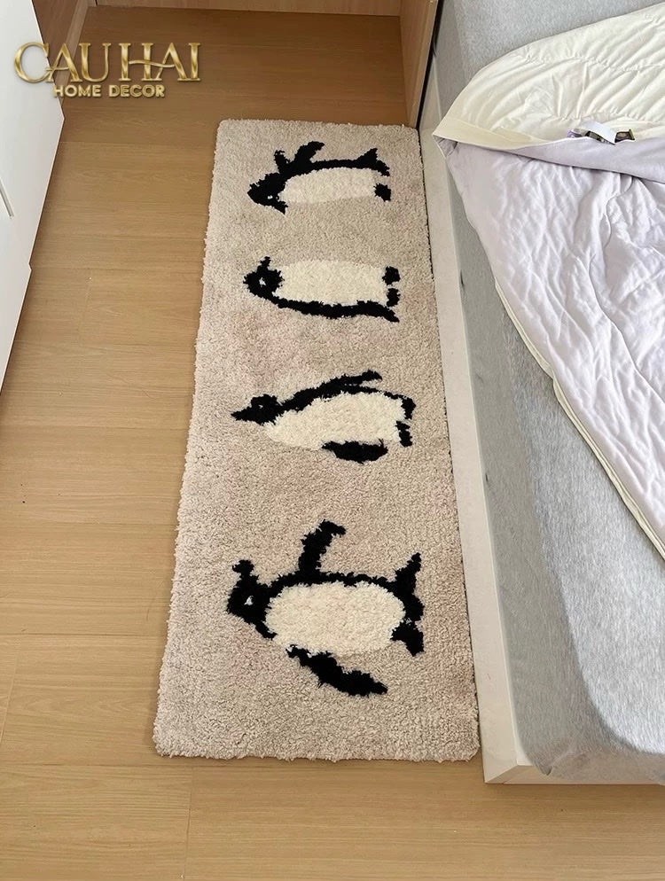 THẢM BED DỆT KIM 80X160 - PENGUIN PARADE - CẬU HAI HOME DECOR