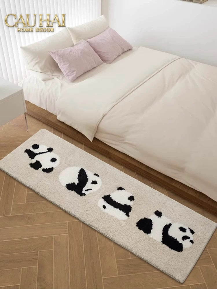 THẢM BED DỆT KIM 80X160 - PANDA PARADE - CẬU HAI HOME DECOR