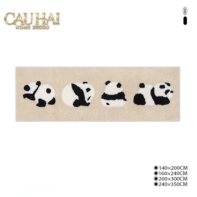 THẢM BED DỆT KIM 80X160 - PANDA PARADE - CẬU HAI HOME DECOR