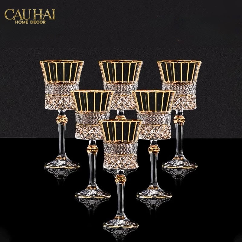 HOME COUTURE - SET 2 LY CRYSTAL D'Or WALTER VINO RUSSO GLASSES - FULL BOX - CẬU HAI HOME DECOR