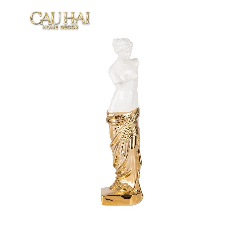 HOME COUTURE - TƯỢNG THẦN TÌNH YÊU - SCULPTURE VENUS DE MILO D'Or H44-CẬU HAI HOME DECOR