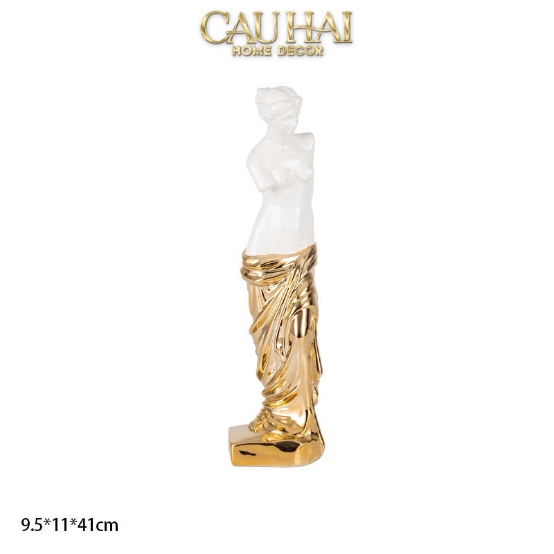 HOME COUTURE - TƯỢNG THẦN TÌNH YÊU - SCULPTURE VENUS DE MILO D'Or H44-CẬU HAI HOME DECOR