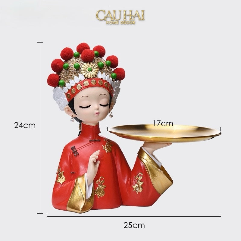 SET 2 TƯỢNG "TÂN LANG TÂN NƯƠNG - FIGURINE DYNASTY IMPERIAL WEDDING-CẬU HAI HOME DECOR