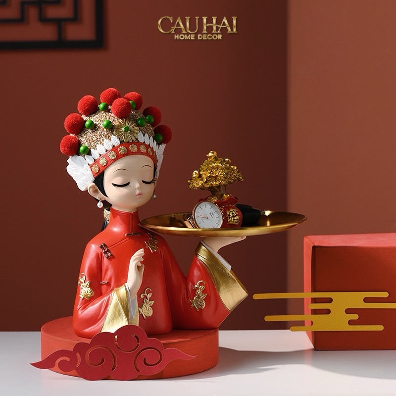 SET 2 TƯỢNG "TÂN LANG TÂN NƯƠNG - FIGURINE DYNASTY IMPERIAL WEDDING-CẬU HAI HOME DECOR