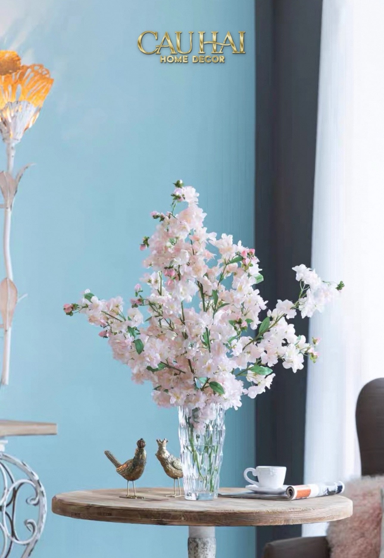 SET 2 CÀNH HOA ANH ĐÀO TRẮNG - WHITE SAKURA - CẬU HAI HOME DECOR