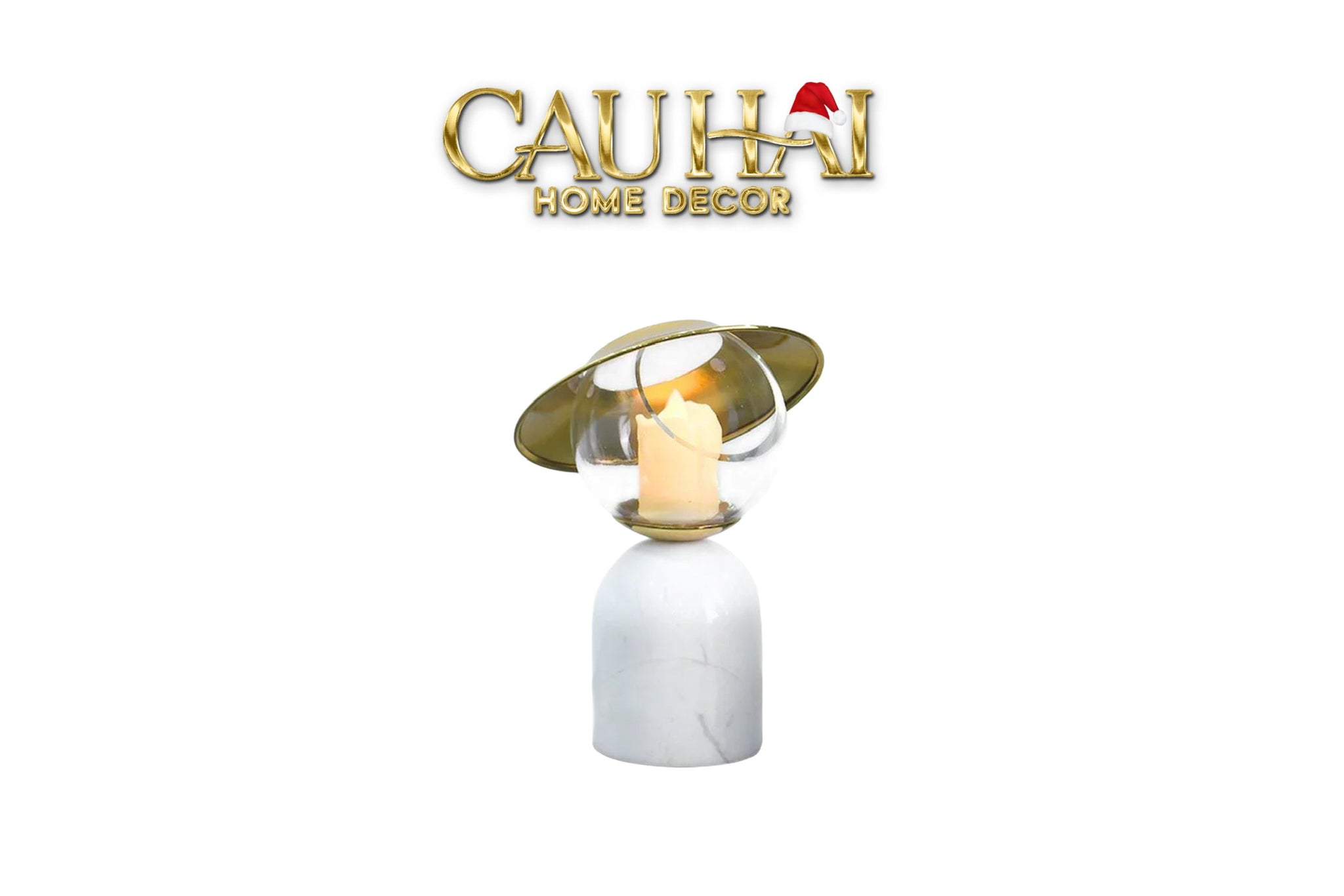 HOME COUTURE - ĐẾ NẾN LADY D'Or DÉESSE À CHAPEAU - CẬU HAI HOME DECOR
