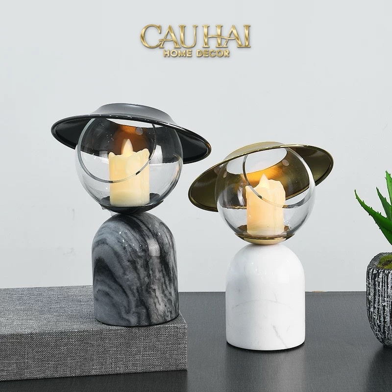 HOME COUTURE - ĐẾ NẾN LADY D'Or DÉESSE À CHAPEAU - CẬU HAI HOME DECOR