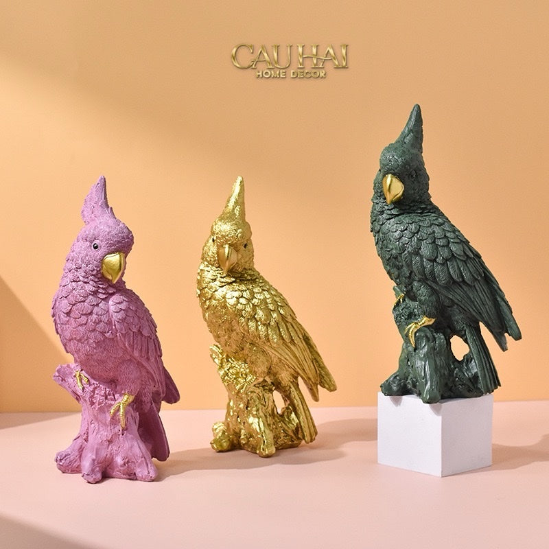TƯỢNG VẸT MÀO CELADON PARROT-CẬU HAI HOME DECOR