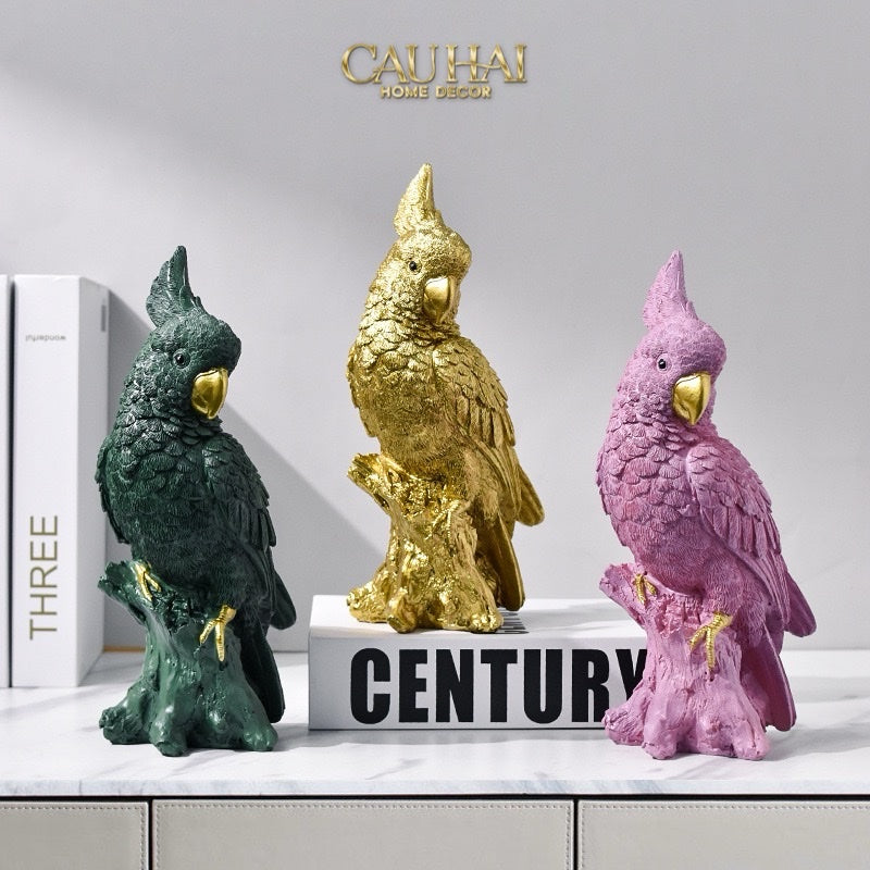 TƯỢNG VẸT MÀO CELADON PARROT-CẬU HAI HOME DECOR