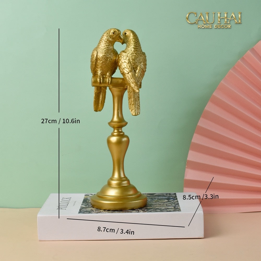 TƯỢNG VẸT MÀO DUO COCKATOO H28 AURUM-CẬU HAI HOME DECOR