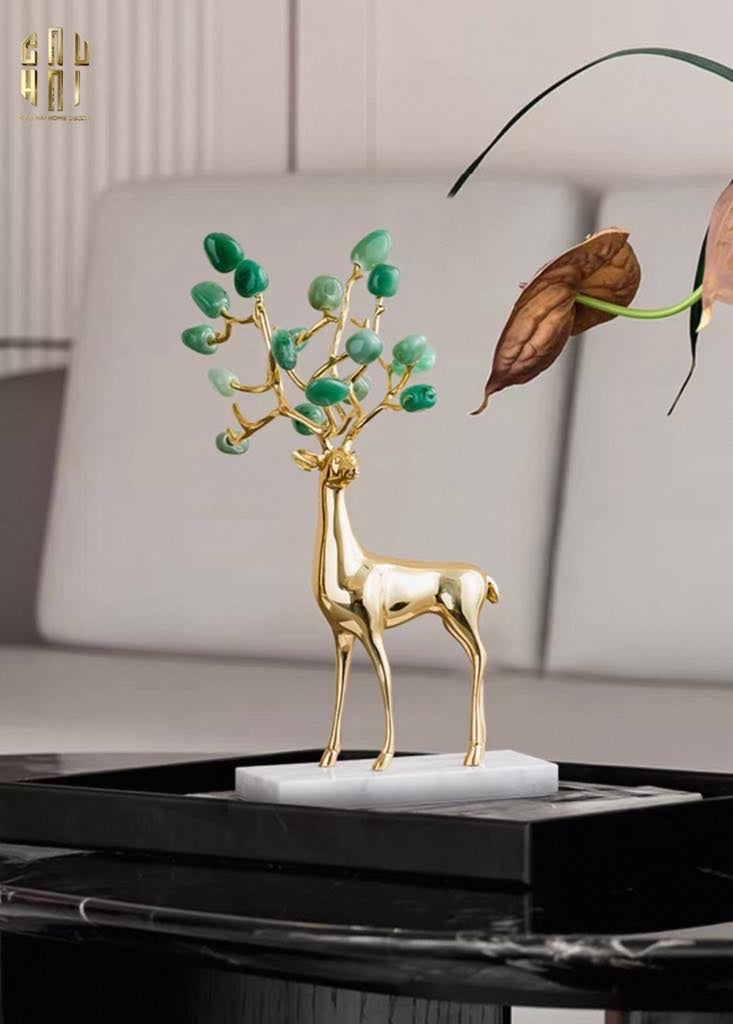 Home Couture - Set 2 Tượng Hươu Đồng Améthyste Les Sentinelles De La Forêt-CẬU HAI HOME DECOR