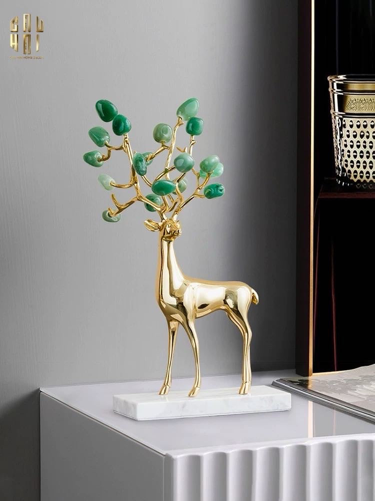 Home Couture - Set 2 Tượng Hươu Đồng Améthyste Les Sentinelles De La Forêt-CẬU HAI HOME DECOR