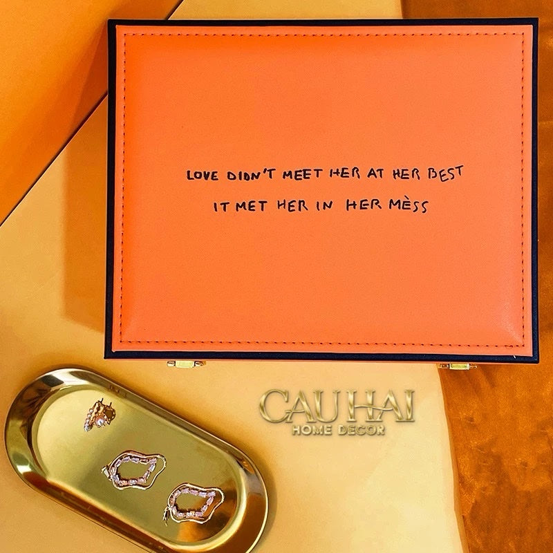 HỘP TRANG SỨC LUX LEATHER H-SIGNATURE - CẬU HAI HOME DECOR