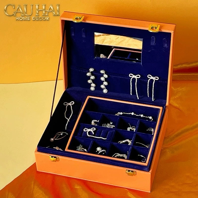 HỘP TRANG SỨC LUX LEATHER H-SIGNATURE - CẬU HAI HOME DECOR