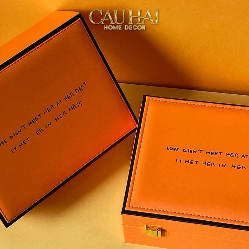 HỘP TRANG SỨC LUX LEATHER H-SIGNATURE - CẬU HAI HOME DECOR