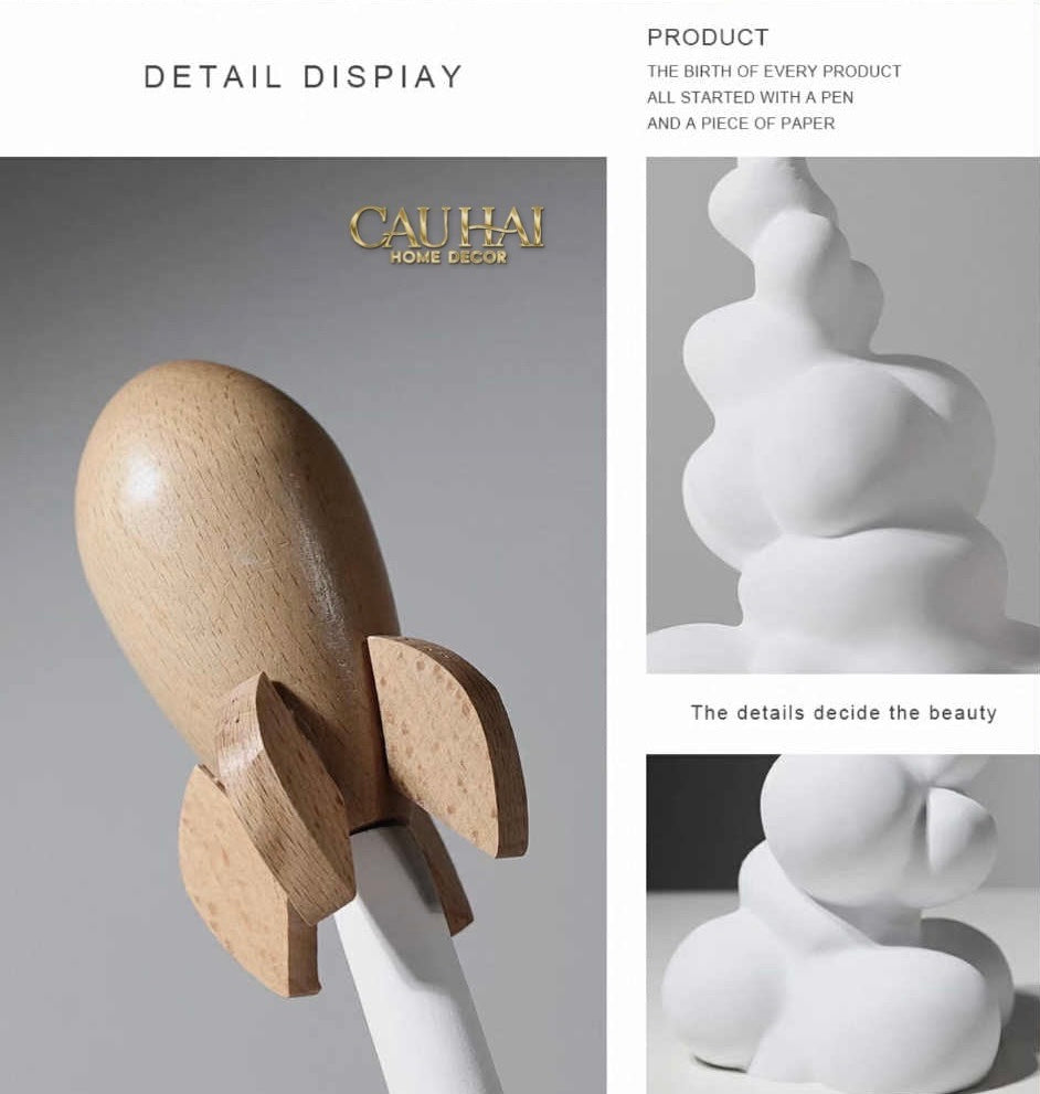 Tượng Tên Lửa Launching Apollo-26 Rocket H33-CẬU HAI HOME DECOR