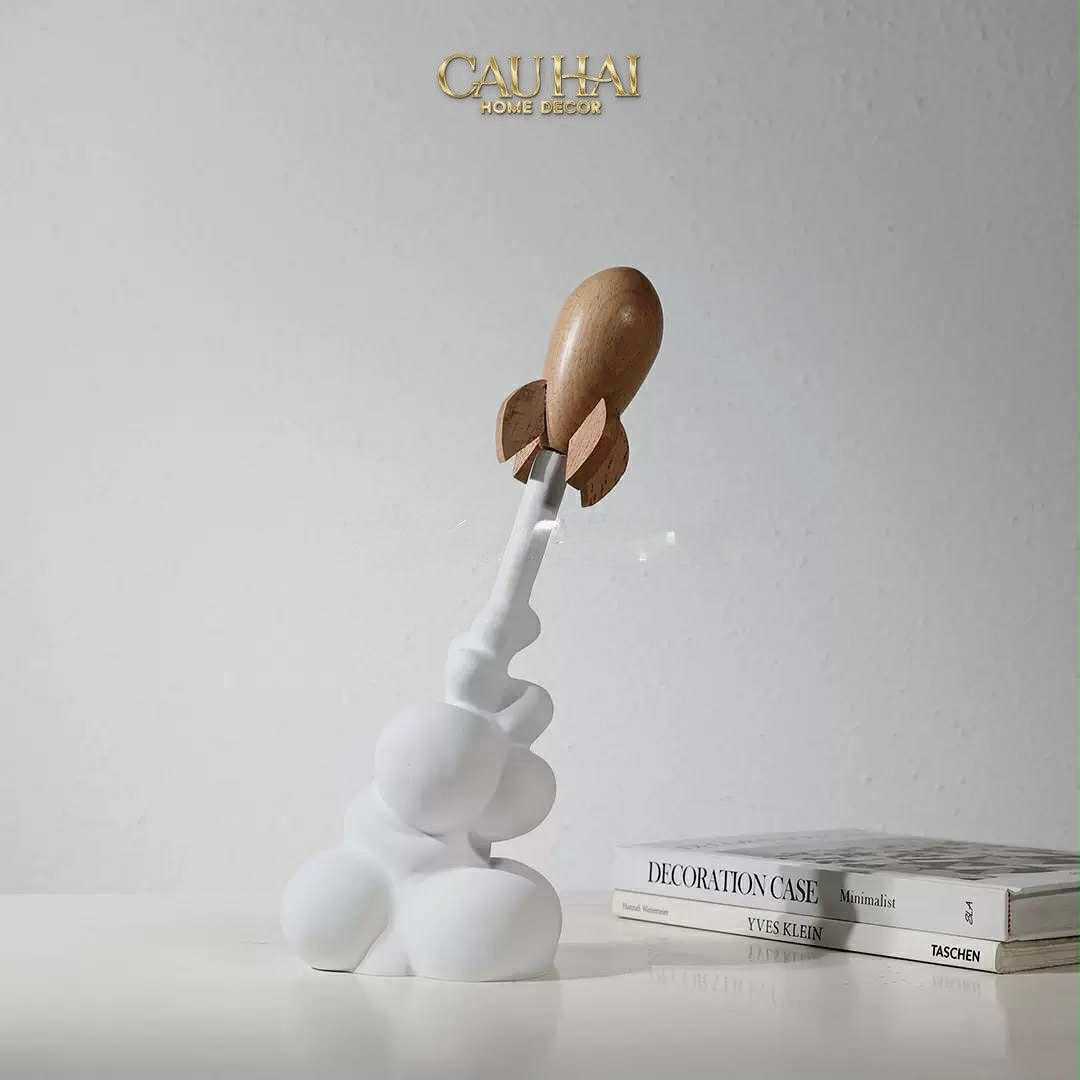 TƯỢNG TÊN LỬA LAUNCHING APOLLO-26 ROCKET H33 - CẬU HAI HOME DECOR