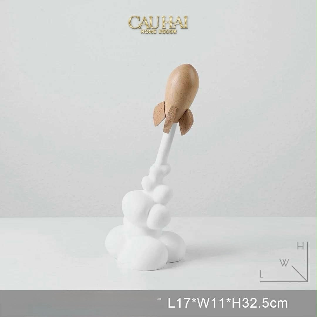 Tượng Tên Lửa Launching Apollo-26 Rocket H33-CẬU HAI HOME DECOR