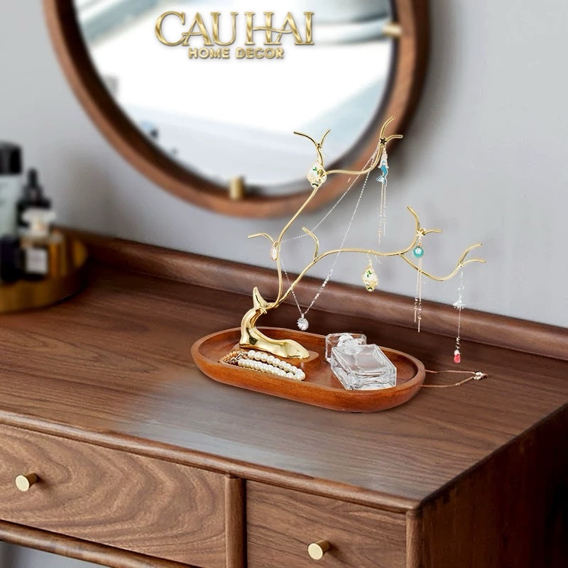 HOME COUTURE - KHAY GỖ KEO ACACIA WOODY CELESTIAL ELK 28CM - CẬU HAI HOME DECOR