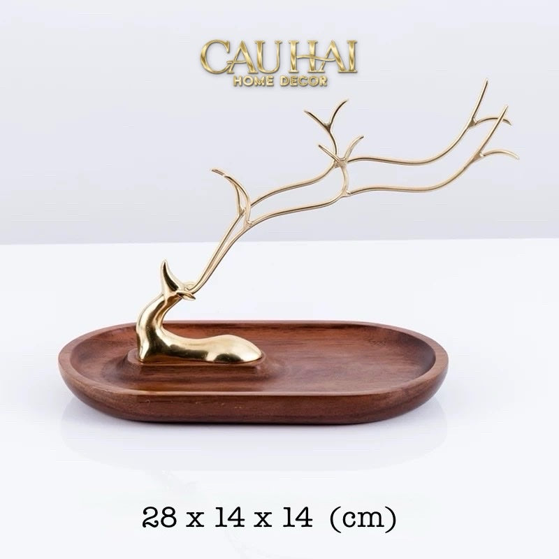 HOME COUTURE - KHAY GỖ KEO ACACIA WOODY CELESTIAL ELK 28CM - CẬU HAI HOME DECOR