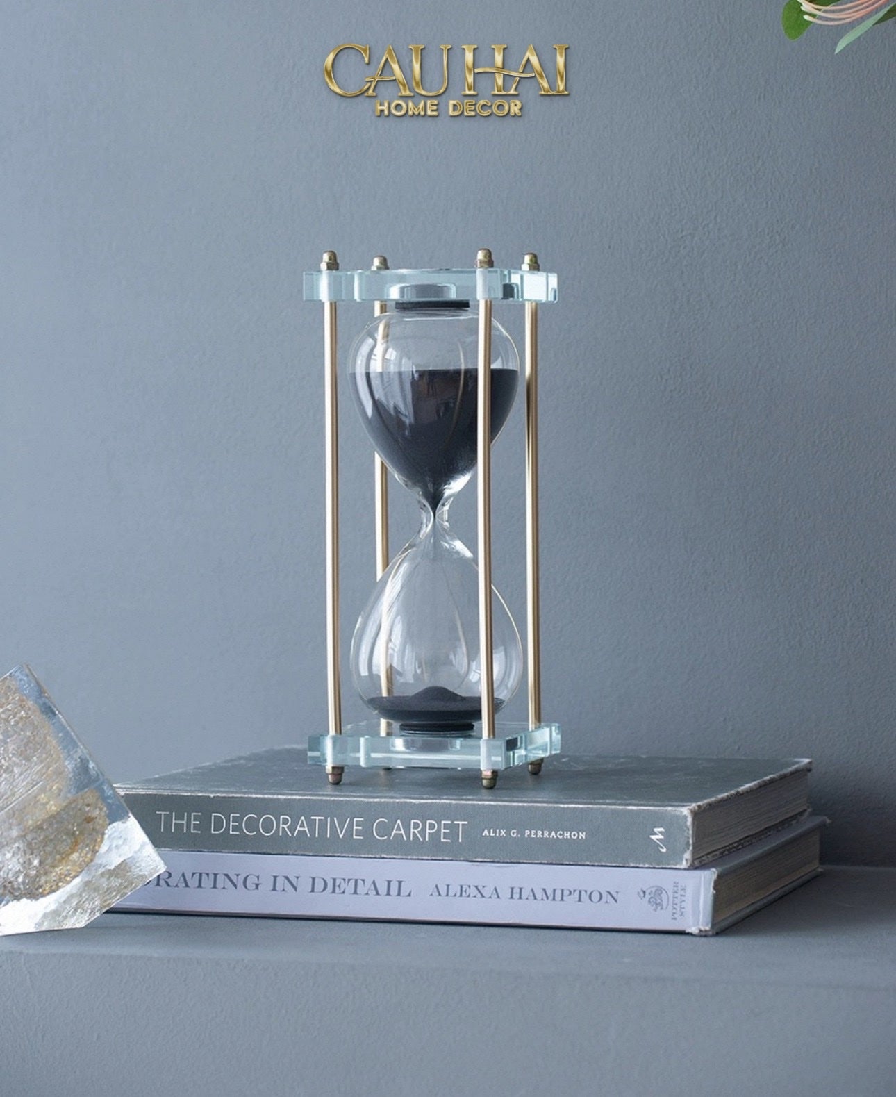 HOME COUTURE - ĐỒNG HỒ CÁT CRYSTAL LUMIÈRE ACRY CHARCOAL 30MINS D25 - CẬU HAI HOME DECOR