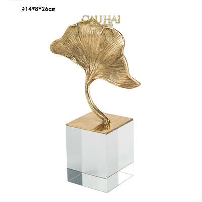 Home Couture - Tượng Lá Ngân Hạnh Crystal Brasson Ginkgo H25-CẬU HAI HOME DECOR