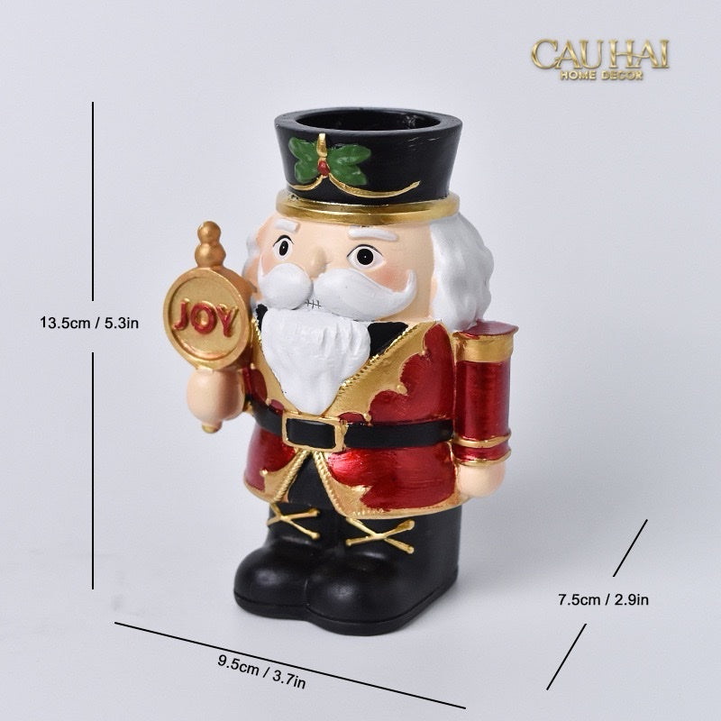FÊTES COUTURE - SET 2 ĐẾ NẾN PETIT NUTCRACKER JOYFUL CANDLE HOLDERS - CẬU HAI HOME DECOR