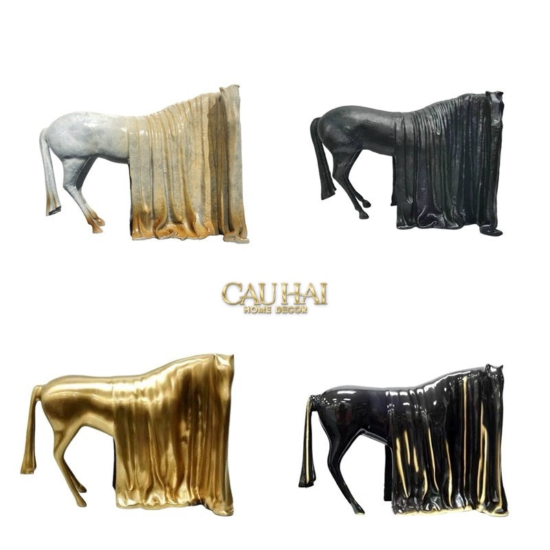 Tượng Ngựa Le Cheval Voilé Doré-CẬU HAI HOME DECOR