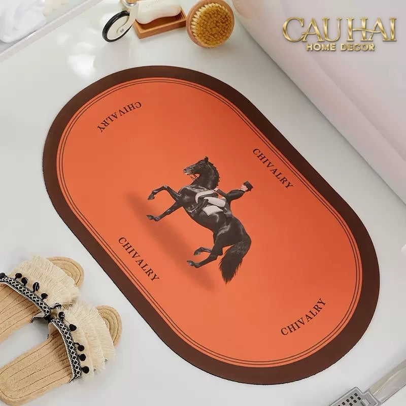 THẢM CỬA MICROFIBER 60X90 - CHIVALRY HORSEMAN - CẬU HAI HOME DECOR