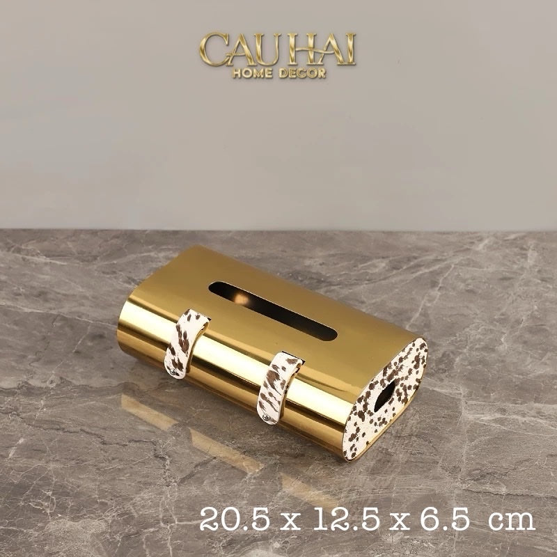 Home Couture - Hộp Khăn Giấy Metalic Lux Fur Lumière Carnaval-CẬU HAI HOME DECOR