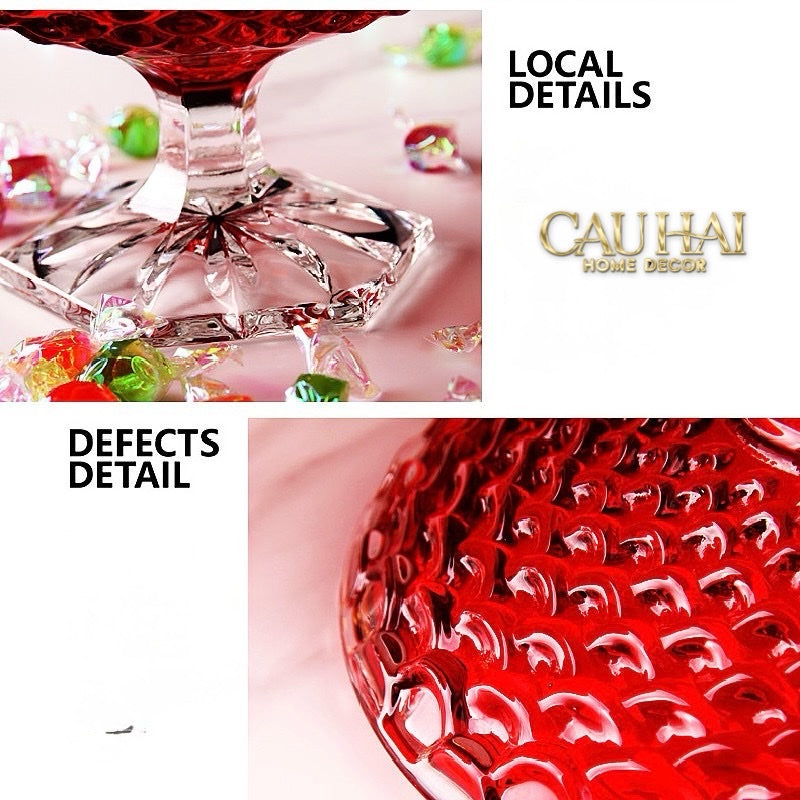 Fêtes Couture - Lọ Thuỷ Tinh Lollipop Ruby Bonbonnière H25-CẬU HAI HOME DECOR